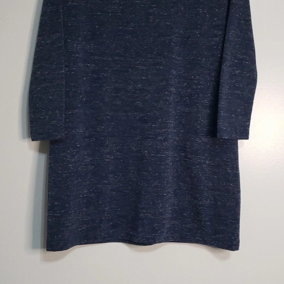 Clara Sun Woo Shift Dress Small Heather Navy Blue Minimalist Designer Pockets - Picture 7 of 10